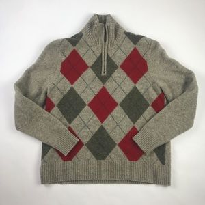 J Crew Men's Pullover Sweater Gray Lambs Wool M